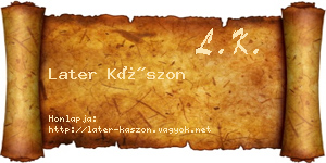 Later Kászon névjegykártya
